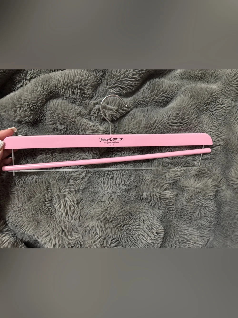 Juicy Couture Pink Wooden Skirt Hanger for blankets towels etc